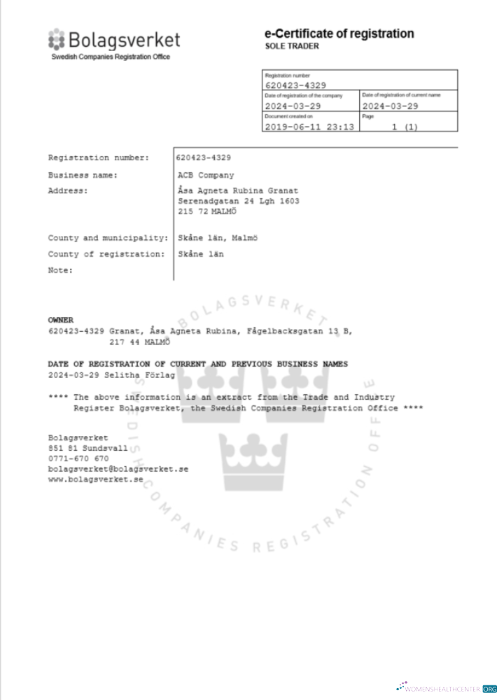 Download Sweden certificate of registration Word and PDF template Photoshop template
